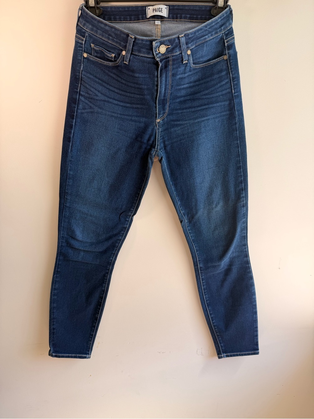 PAIGE Skinny Jeans in Dark Blue Wash